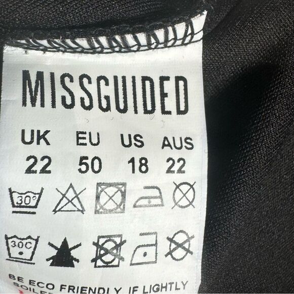 Missguided plus black long sleeve wrap belted midi dress size 18 NWT - Picture 11 of 12